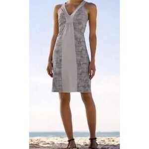 Patagonia Corinne Common Threads Gray Designed Active Sun Dress Women's Size L